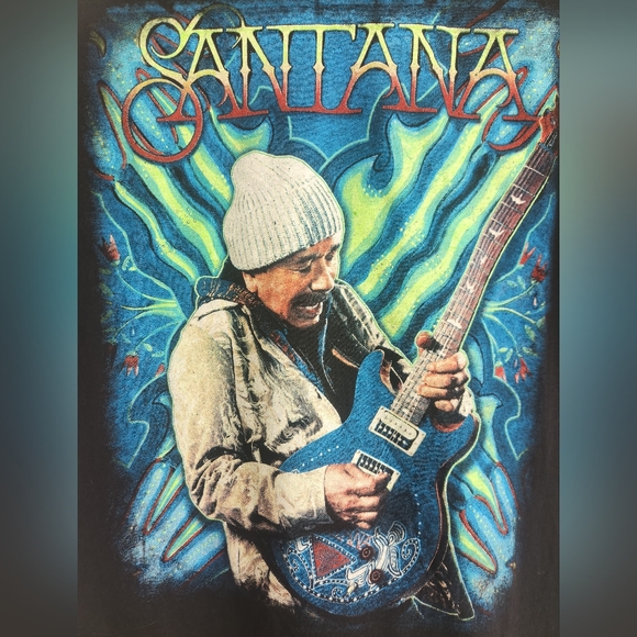 Santana 2022 Miraculous Supernatural Tour Concert Graphic T-Shirt Mens Large - Picture 2 of 11